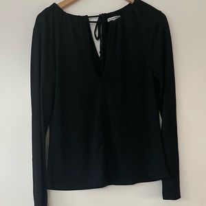 ❌ SOLD BLACK SWAN Black Shimmer Keyhole Top